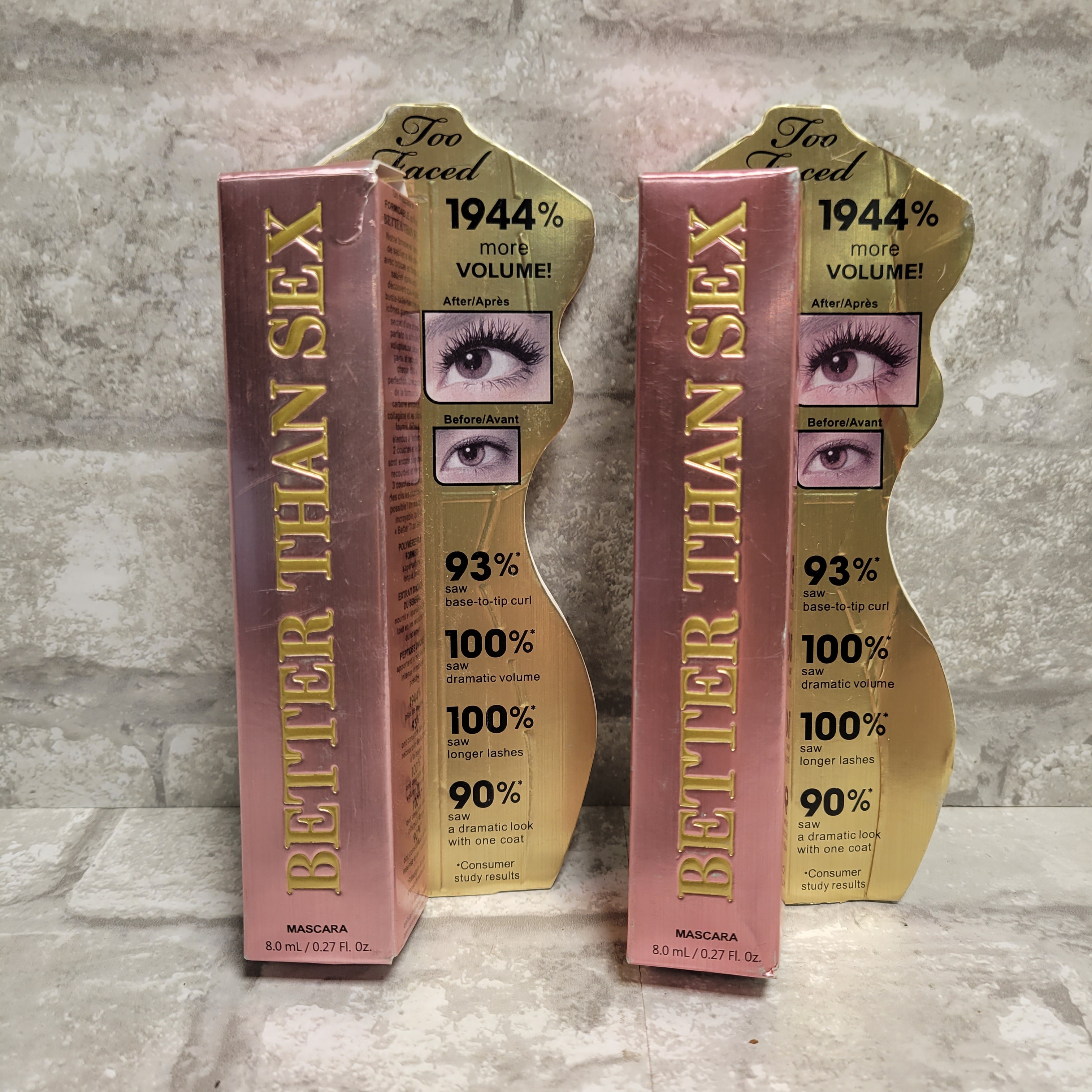 Too Faced Better Than Sex Mascara - 0.27oz., Black, 2-Pack (8051857916142)